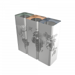 Ecomonde SST Stainless Steel Modern Designer Recycling Bin back view