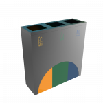 ELM - modern powder coated metal recycle bin station
