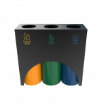 ELM - modern powder coated metal recycle bin station