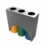 ELM - modern powder coated metal recycle bin station