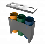 ELM - modern powder coated metal recycle bin station