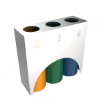 ELM SST -modern stainless steel sheet metal recycle bin station