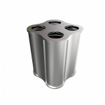 POLARIS PC - modern powder coated metal recycle bin island