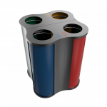 POLARIS PC - modern powder coated metal recycle bin island