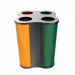 POLARIS PC - modern powder coated metal recycle bin island