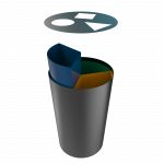 SINGLA PC - powder coated metal trash bin station