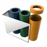 TRIOLET PC - modern powder coated metal recycle bin station