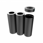 TRIOLET PC - modern powder coated metal recycle bin station