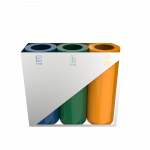 TRIOLET PC - modern powder coated metal recycle bin station