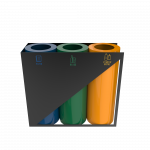 TRIOLET PC - modern powder coated metal recycle bin station