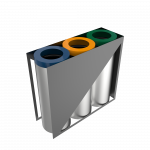 TRIOLET SST -modern stainless steel recycle bin station