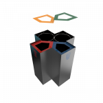 CHANI PC - modern powder coated metal recycling bin station_3