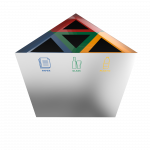 KUNKA SST - triangle elegant stainless steel recycling bin_1