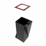 ERIDANI PC elegant outdoor sheet metal trash bin with ashtray_3