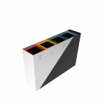 GEMINI SST compact outdoor stainless steel recycle bin with ashtray_15