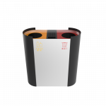 KOBUK SST elegant 2 compartments stainless steel recycling station with ashtray_1