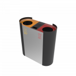 KOBUK SST elegant 2 compartments stainless steel recycling station with ashtray_2