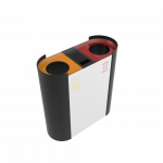 KOBUK SST elegant 2 compartments stainless steel recycling station with ashtray_3