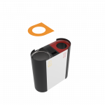 KOBUK SST elegant 2 compartments stainless steel recycling station with ashtray_4