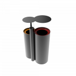 NAZAS PC outdoor sheet metal recycling station with ashtray_4