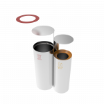 NAZAS SST outdoor stainless steel recycling station with ashtray_4