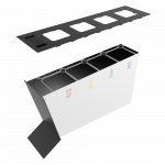 NOATAK SST Modern stainless steel recycling station with ashtray_16