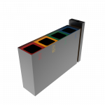 PARANA PC elegant sheet metal and wood recycle bin with ashtray_16