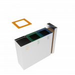 PARANA SST elegant stainless steel and wood recycle bin with ashtray_12