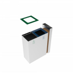 PARANA SST elegant stainless steel and wood recycle bin with ashtray_5