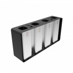 PARRAL SST elegant outdoor stainless steel recycling station with ashtray_15