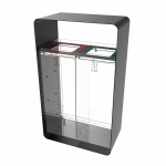 ARIZARO CRYSTAL PC modern design powder coated metal and plexiglas waste bins_10